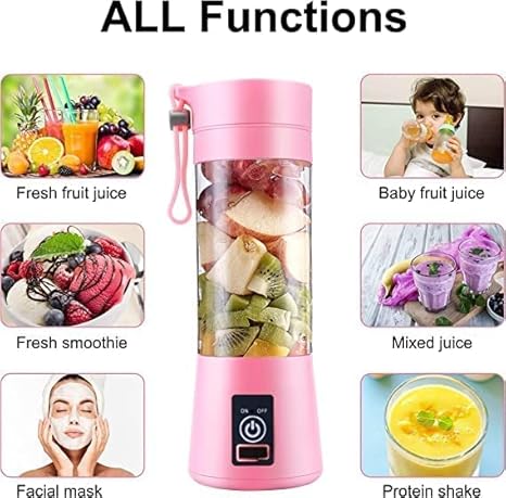 6 Blade Usb Juicer Bottle-Portable Usb Juicer Electric Usb Juice Maker Mixer Bottle Blender Grinder Mixer,6 Blades Rechargeable Bottle, Shake Fruit & Vegetable, Juice Blender, Grinder